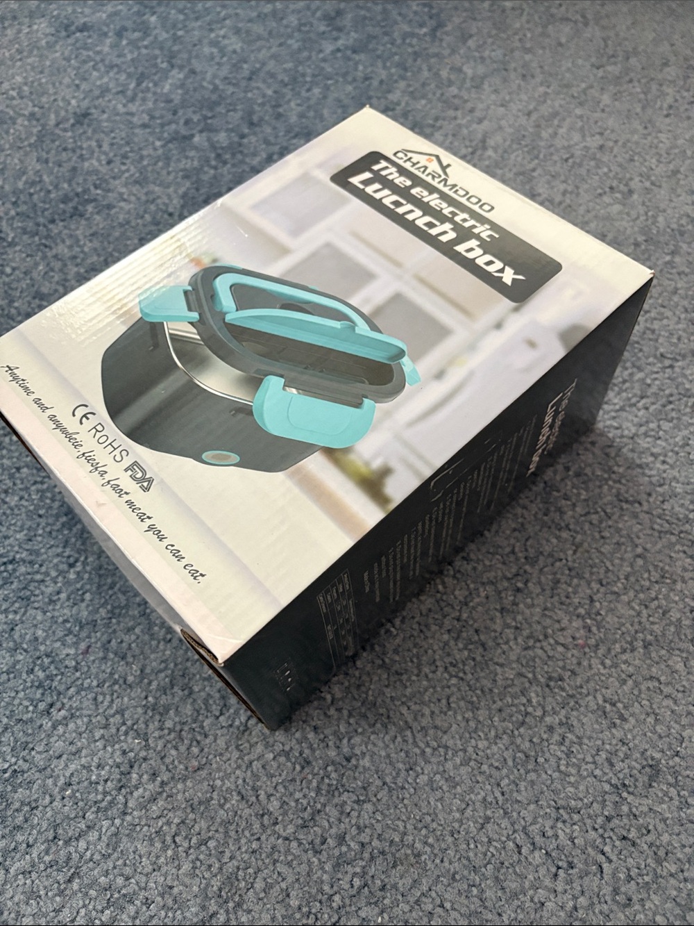 Electric Lunch Box with Aqua Accents